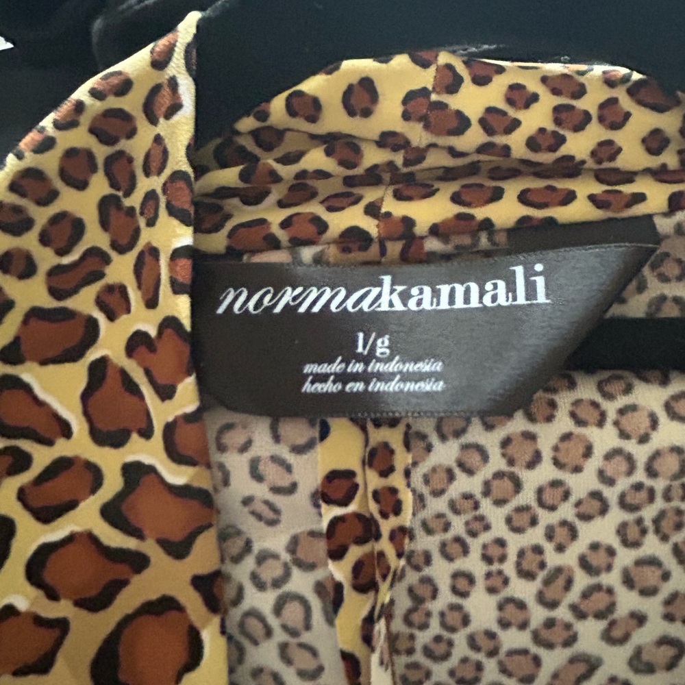 Norma Kamali leopard print faux wrap vintage  dress.
